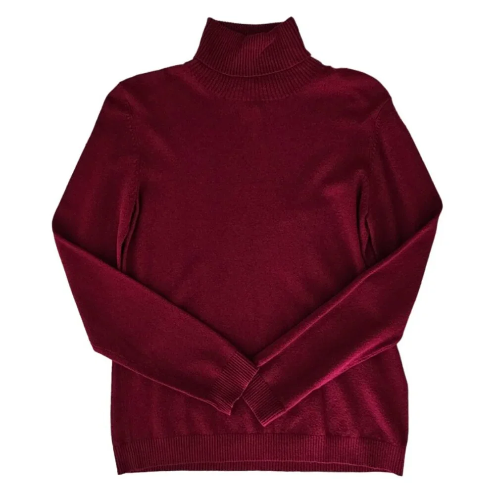 Petite Sophisticate Long Sleeve Turtleneck Top | NWT | SP | Raspberry Pink - Picture 11 of 16